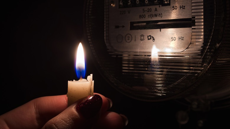 candle during blackout