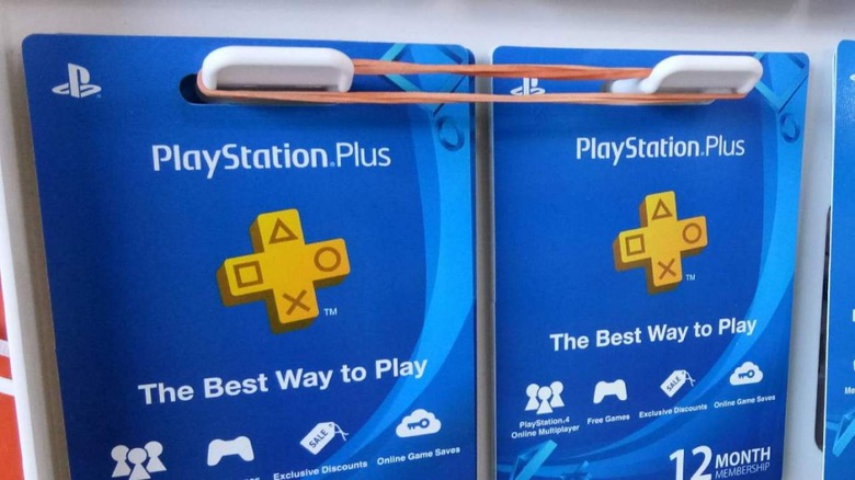 PS Plus cards on display