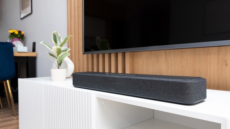 TV soundbar closeup