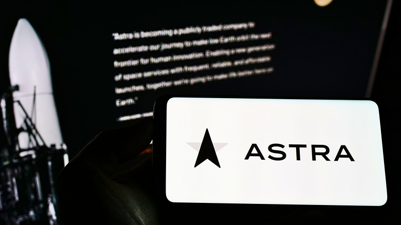 Astra Space logo on phone