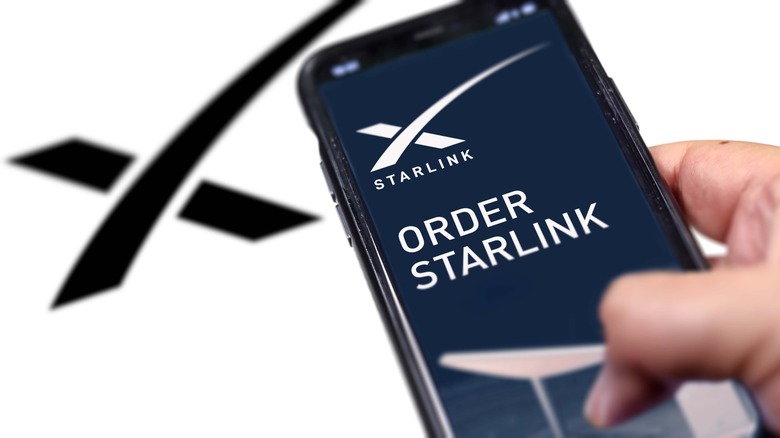 Starlink website on smartphone