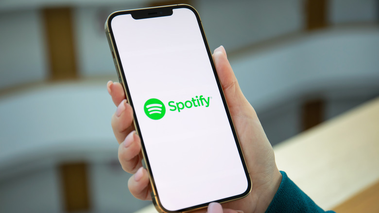 Spotify logo on phone