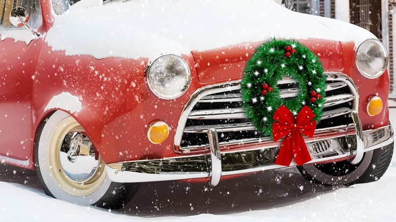 Christmas car wreath