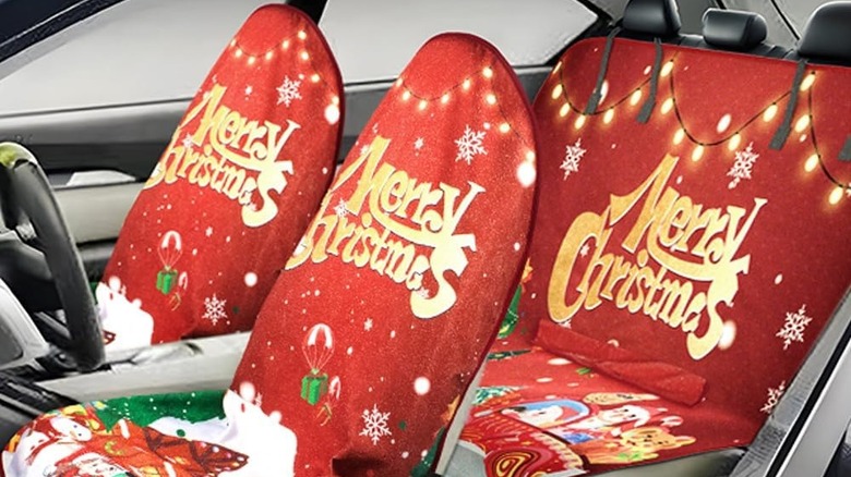 Christmas-themed car seat covers