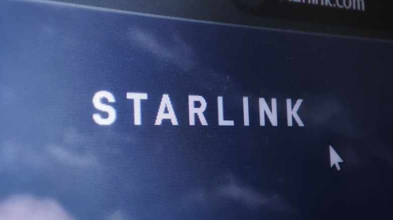 The Starlink logo on a computer screen.