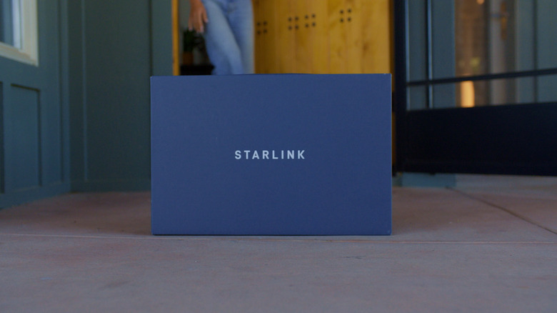 Starlink package on front door