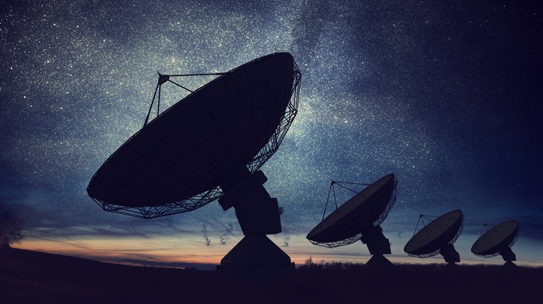 Radio telescopes and night sky