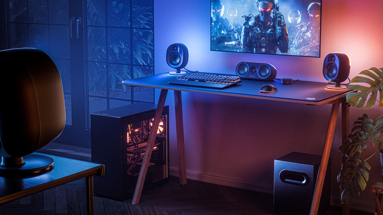 The SteelSeries 9 setup in a room.