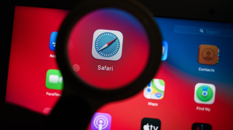 safari browser icon magnifying glass
