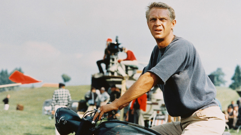 McQueen on the set of "The Great Escape"