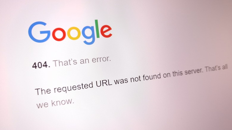 google error on website