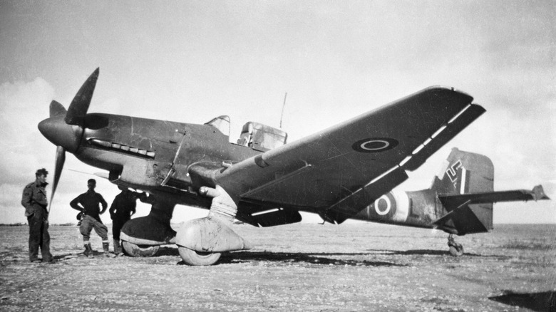 A captured Stuka dive bomber