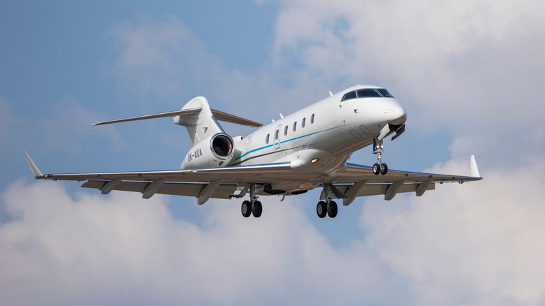 Bombardier Challenger 300 in the air