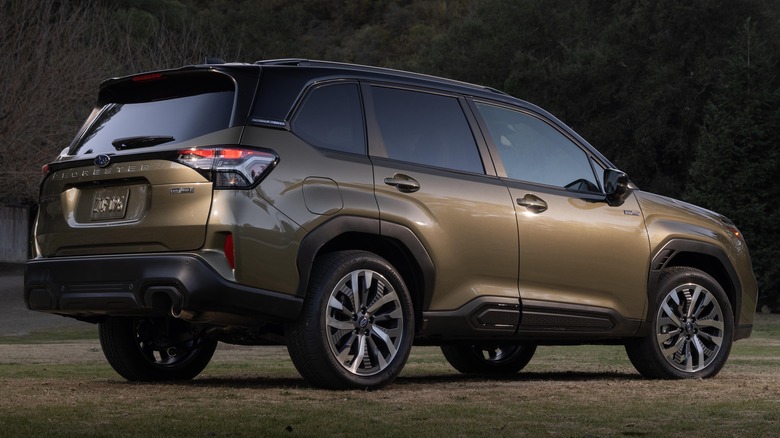 The 2025 Subaru Forester Hybrid in a rear view.