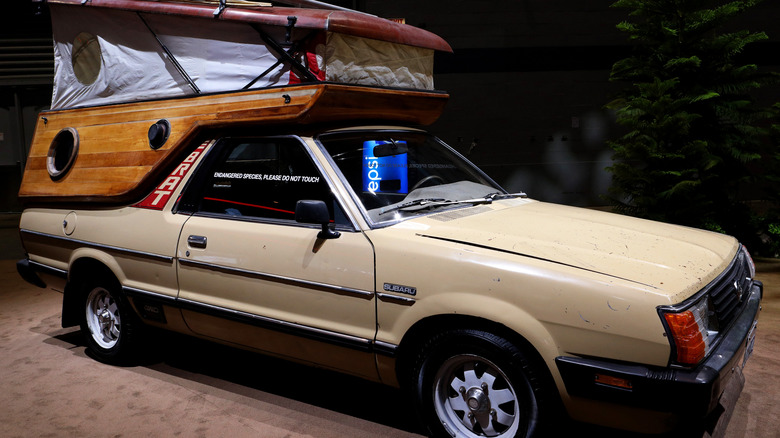 Subaru BRAT with camper on the back