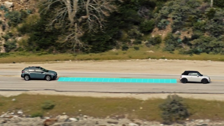 Subaru Eyesight advanced adaptive cruise control demonstration