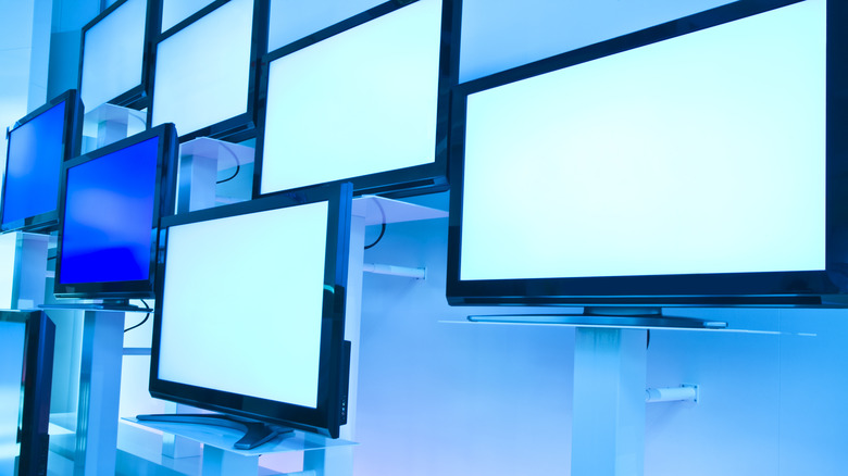 TV screens on display