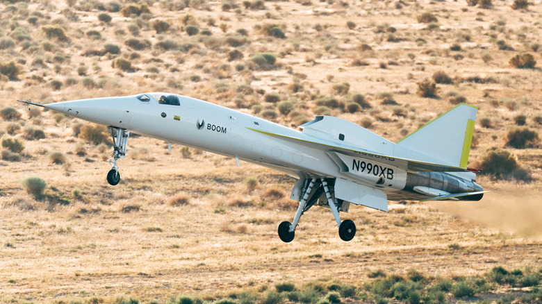 Boom XB-1 aircraft taking off