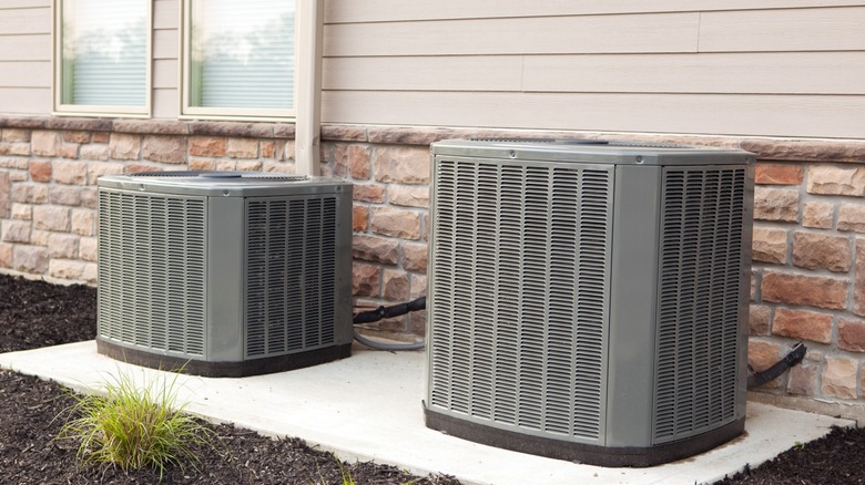 Air conditioning units outside a home