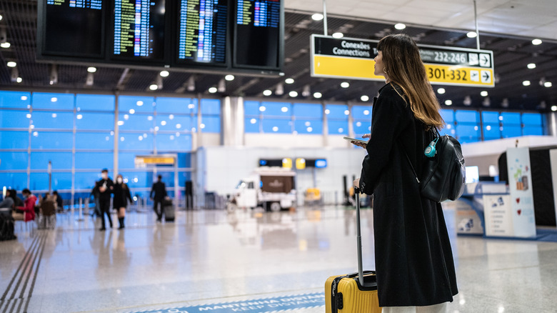 Woman in an airport