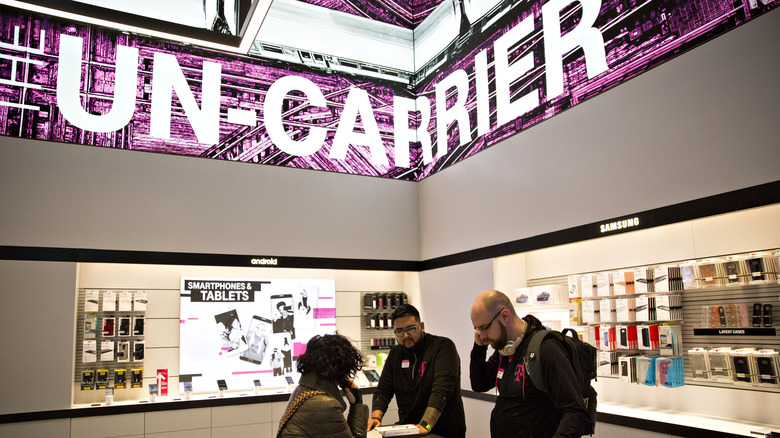 "UN-CARRIER" display in T-Mobile store