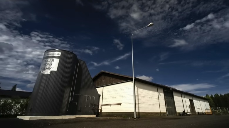 Polar Night Energy headquarters with sand battery tower