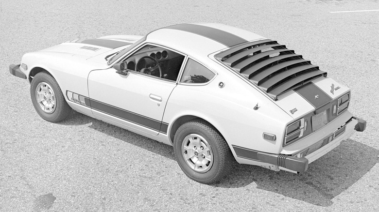 1977 280Z ZZZAP in black and white