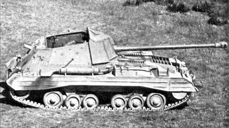 archer tank destroyer black white photo