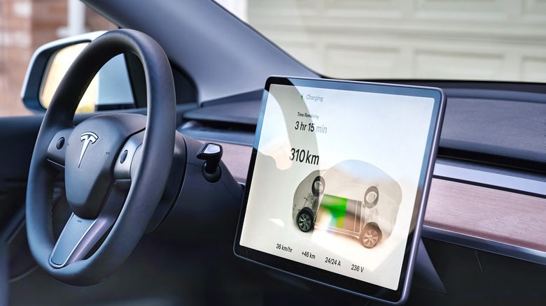 tesla battery life on dashboard display