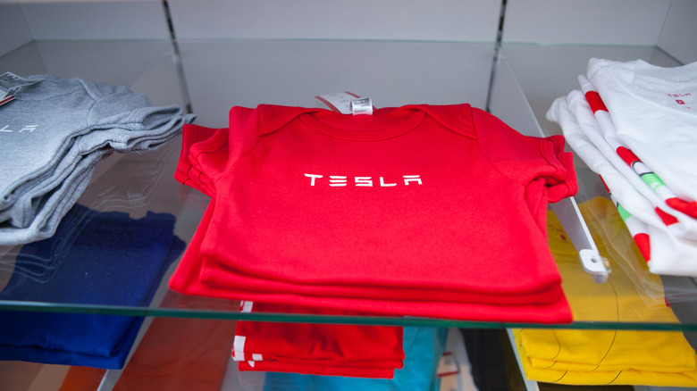 T-shirts with Tesla logo