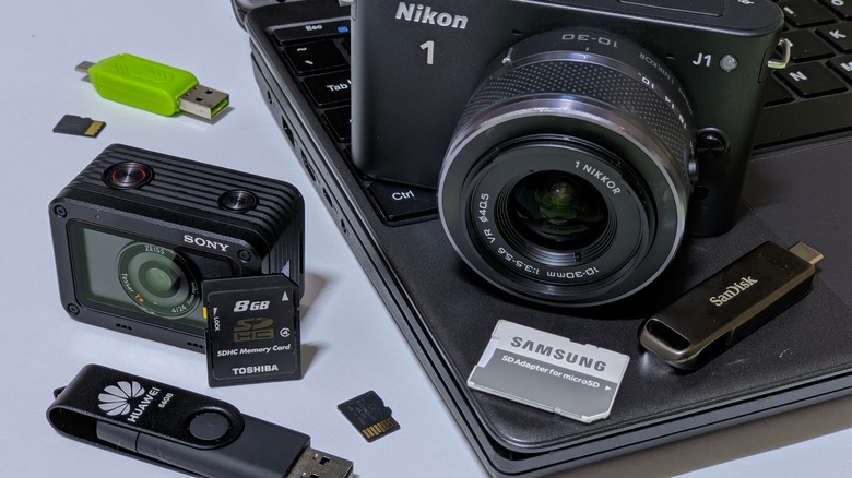 Cameras with storage cards