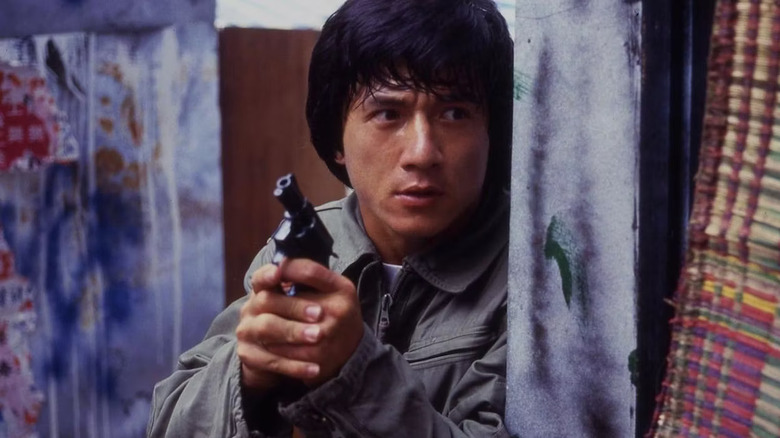 Jackie Chan in a still from the 1985 film Police Story