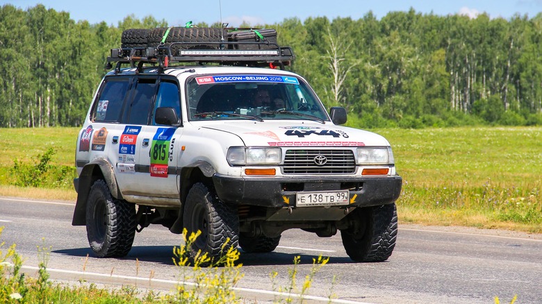 Toyota Land Cruiser 80 on the road