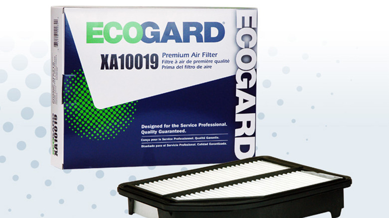 Ecogard air filter in front of its packaging