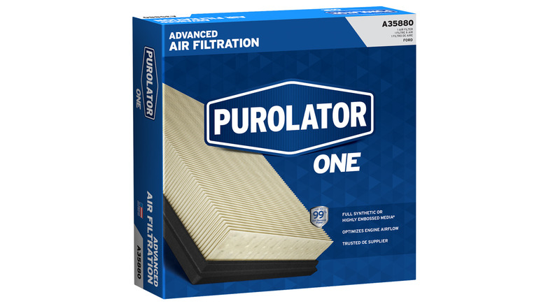 PurolatorOne car air filter in its original packaging