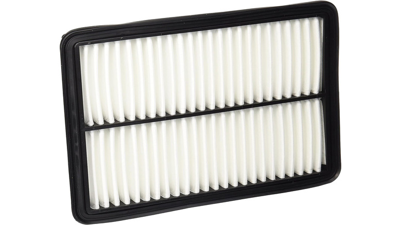 A white WIX air filter with a black frame