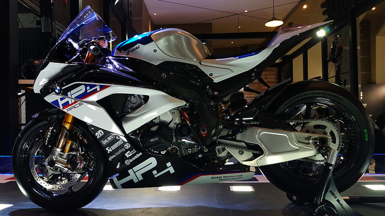 A profile view of the BMW HP4 Race