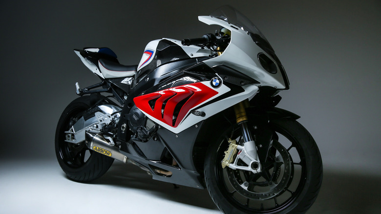 A studio shot of the BMW S1000RR