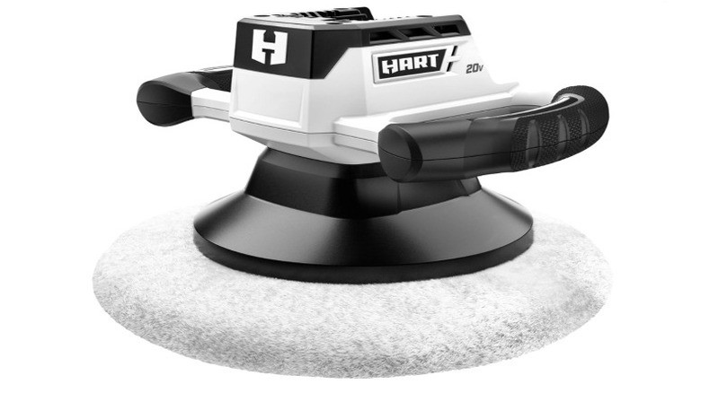 Black and white Hart brand orbital car buffer 