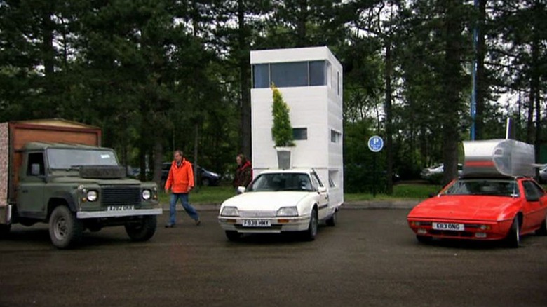 Top Gear presenters with motor homes