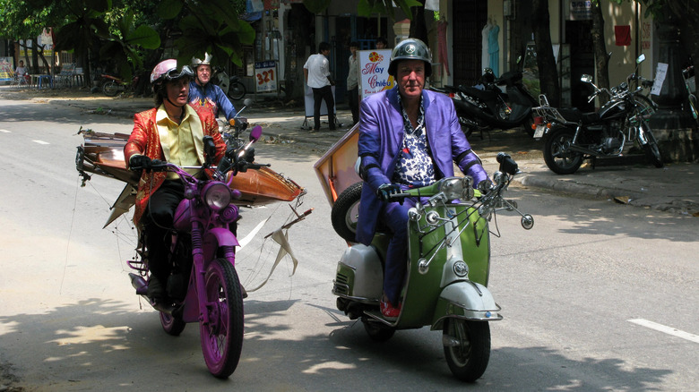 Jeremy Clarkson riding motorbite