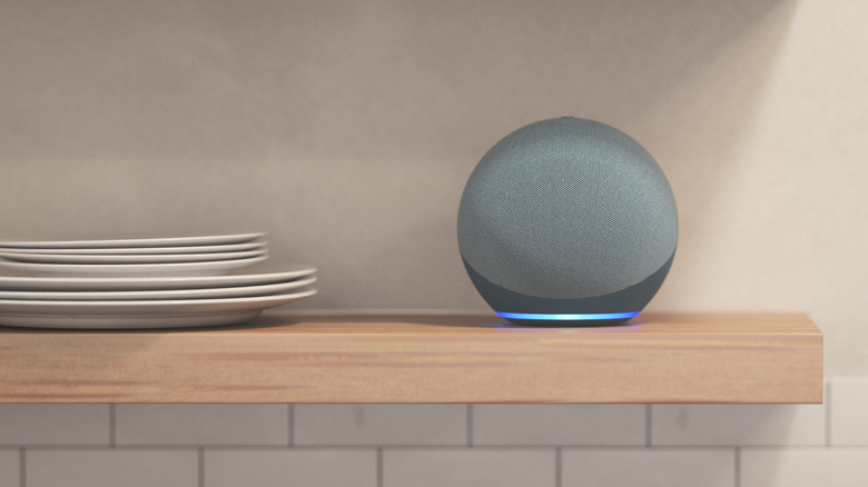 Amazon Echo placed in kitchen