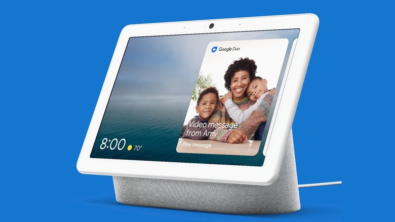 Google Nest Hub Max with blue background