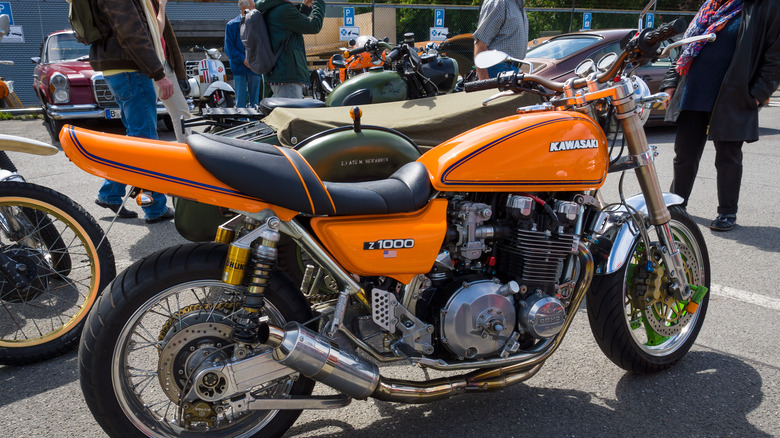 A Kawasaki Z1000 at a bike show