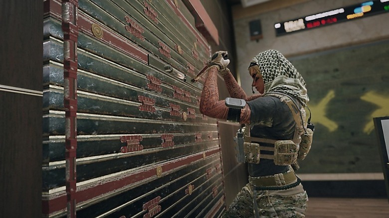 tom clancy's rainbow six siege setting up barricade