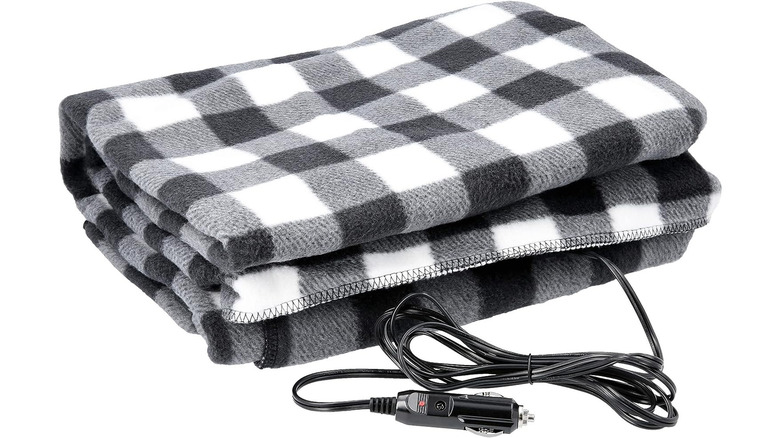 A plaid electric blanket