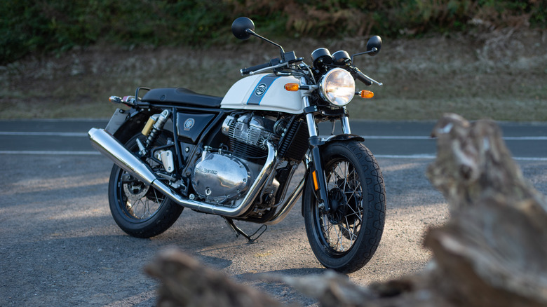 A Royal Enfield Continental GT in the countryside