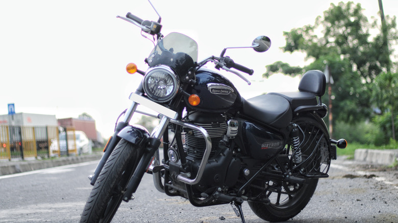 A parked Royal Enfield Meteor 350