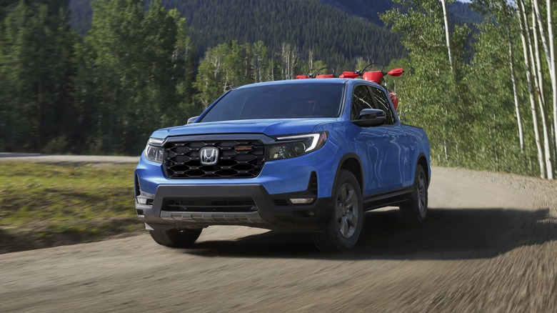 Honda Ridgeline on gravel road