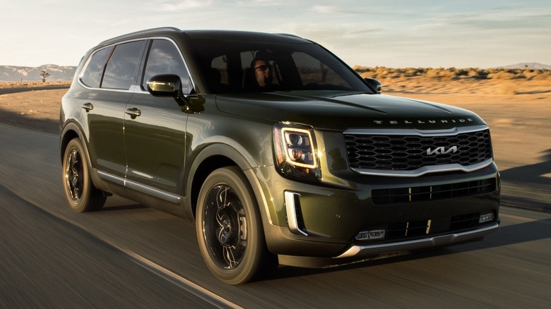 Kia Telluride on a desert highway